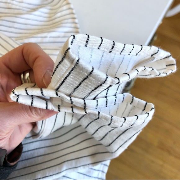 NWOT Paris Athelier & Other Stories Viscose Metallic Stripe Blouse Sz 2 - Picture 9 of 11